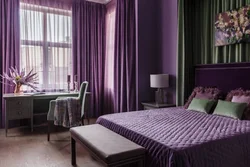 Color combination of wallpaper and curtains for the bedroom photo