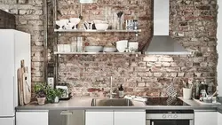 Дизайн кухни с фартуком из кирпича