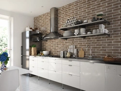 Тарҳи ошхона бо splashback хишт