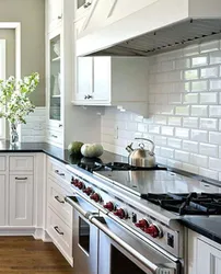 Kitchen design with brick splashback