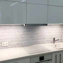 Kitchen design with brick splashback