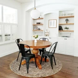 Round table in the modern kitchen interior