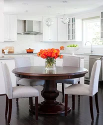 Round Table In The Modern Kitchen Interior
