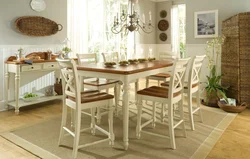 Round table in the modern kitchen interior