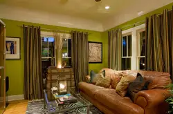 Combination of curtains in the living room interior