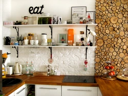 Decor of one wall in the kitchen photo