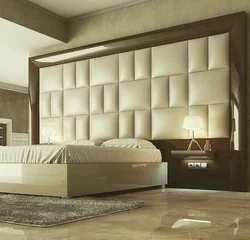 Bedroom design with soft headboard photo