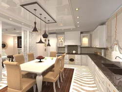 Living room design with kitchen table