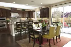 Living room design with kitchen table