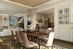 Living room design with kitchen table