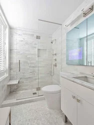 Tile color in a small bathroom photo