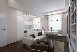 Design of a 2-room apartment with a kitchen and living room