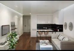 Design Of A 2-Room Apartment With A Kitchen And Living Room