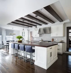 Kitchen interior with low ceiling