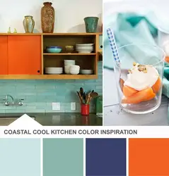 Colors combined with orange in the kitchen interior