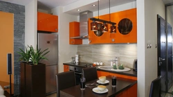 Colors combined with orange in the kitchen interior