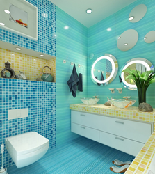 Combination of colors in the interior photo in the bathroom