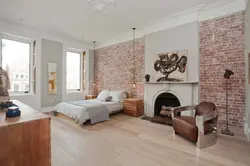 Living room design brick wall