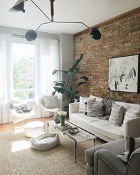 Living Room Design Brick Wall