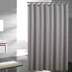 Fabric curtains for the bathroom photo