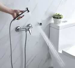 Hygienic shower in the bathroom in the interior