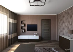Wenge furniture and bleached oak in the living room interior
