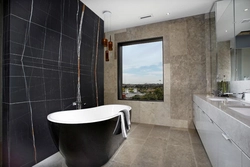 Bathroom design porcelain tiles black