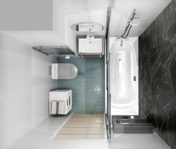 Bathroom design 3 sq m with shower bath