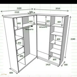 Sketch of a wardrobe for a bedroom photo