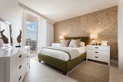 Light wallpaper for the bedroom interior photo design