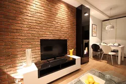 Apartment interior design with stone