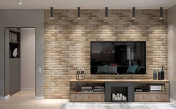 Apartment interior design with stone