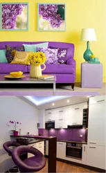What colors goes with lilac in the kitchen interior