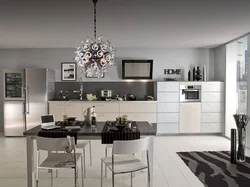 Dark Gray Walls In The Kitchen Interior