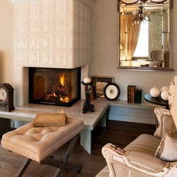 Photo of stoves and fireplaces in the living room interior photo