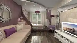 Интерьер Спальни Гостиной Прямоугольной Формы