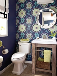 Wallpaper in the bathroom interior