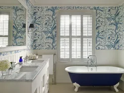 Wallpaper in the bathroom interior