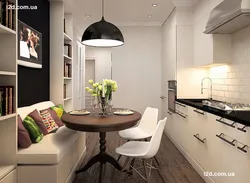 Small kitchen design with sofa