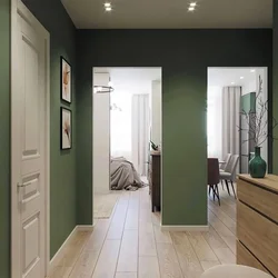 Gray color in the hallway interior, what color goes with it