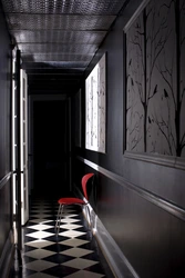 Hallway Design In Black Colors