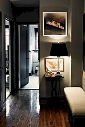 Hallway design in black colors