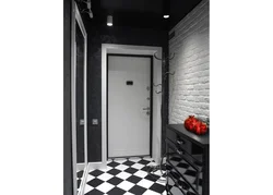 Hallway design in black colors