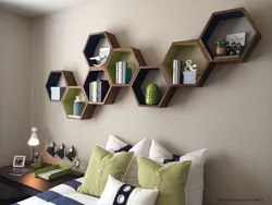 Wall shelves for bedroom design