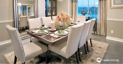 Living room with dining table design photo