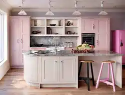 Kitchen In Dusty Rose Color In The Interior Photo
