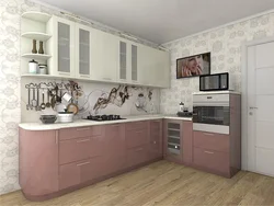 Kitchen In Dusty Rose Color In The Interior Photo