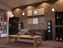 Decorative brick for interior decoration in the living room interior