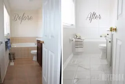 Painting tiles in the bathroom photo