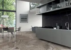 Porcelain tiles in the kitchen interior